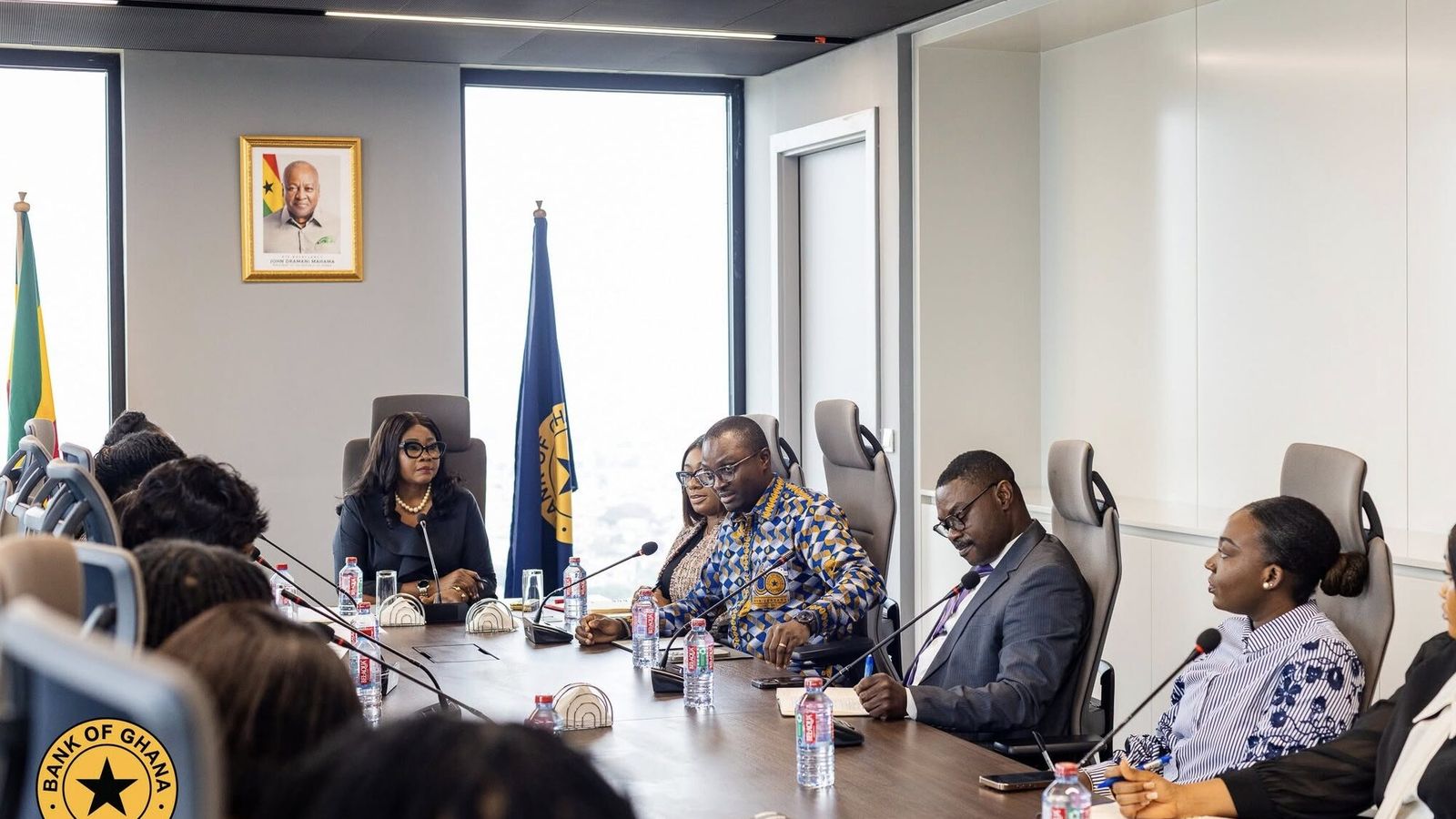 A GFPA delegation in the Bank of Ghana boardroom